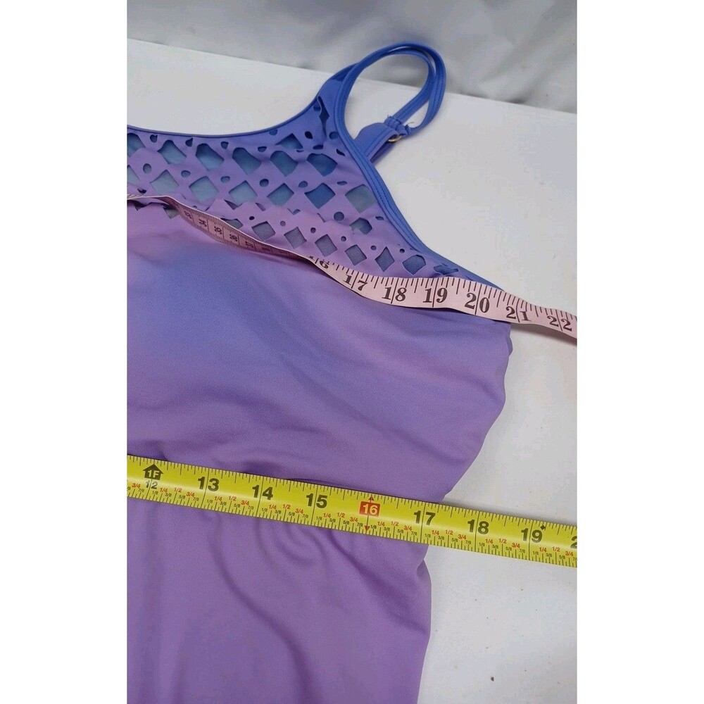 Swimsuits For All Purple Swimsuit Dress Sz 22 Ombre Eyelet Padded - Picture 7 of 11